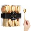 EXQUISITE Mini Spoons For Desserts - Bulk Pack Of 100 Gold Dessert  Disposable 4.5 Inch Plastic Appetizer Real Flatware Look Miniature Gold Bpa Free Food SafeSafe view 1