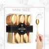 EXQUISITE Mini Spoons For Desserts - Bulk Pack Of 100 Gold Dessert  Disposable 4.5 Inch Plastic Appetizer Real Flatware Look Miniature Gold Bpa Free Food SafeSafe view 2
