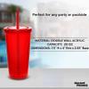 DISCOUNT PROMOS Double Wall Acrylic Tumblers 20 oz. Set of 10, Bulk Pack - BPA Free, Perfect for Iced Coffee, Soda, Other Hot & Cold Beverages - Red view 4