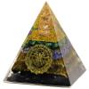 Tourmaline Orgone Pyramid Charged for Wealth, Happiness, and Good Fortune, Genuine Crystals and Healing Stones, Malachite, Lapis Lazuli, Amethyst, orgonite Chakra Pyramid Crystal, Energy Generator view 1