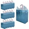 CHENGBAI TOTE Blue Reusable Gift Bags with Handles 15 Pcs, Metallic Bling Shimmer Design Gift Wrap in Bulk for Birthday, Weddings, Holiday view 1