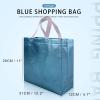 CHENGBAI TOTE Blue Reusable Gift Bags with Handles 15 Pcs, Metallic Bling Shimmer Design Gift Wrap in Bulk for Birthday, Weddings, Holiday view 4