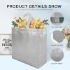 CHENGBAI TOTE Silver Reusable Gift Bags 15 Pcs, 12.2x4.72x11 in Glossy Gift Bag Bulk, Metallic Shimmer Design Gift Wrap Bags for Birthday, Weddings, Mother's Day, Christmas view 2