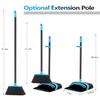 52" Long Handle Broom and Dustpan Set for Home, Kitchen, Office, Lobby Floor - Heavy Duty Standing Combo With Dust Pan view 3