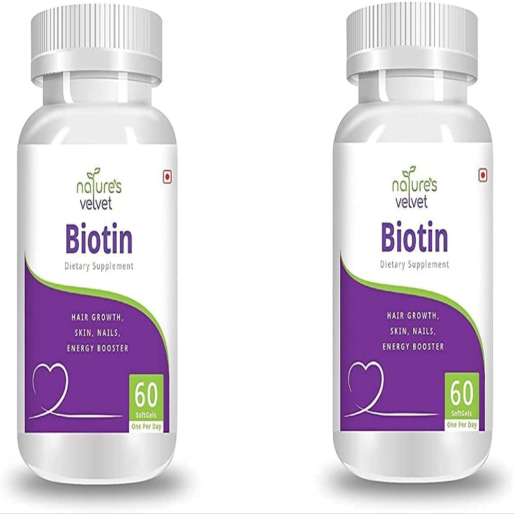 BETT Nature's Velvet Lifecare Biotin, for Healthy Hair, Skin and Nails and Energy, 60 Soft Gels (60+60)