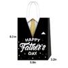 Bomiloho 16pcs Father's Day Party Bags Blue Happy Father's Day Gift Bag Paper Gift Bags for the Best Dad Theme Party Supplies Gift Goody Treat Candy Bags view 2