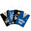 Bomiloho 16pcs Father's Day Party Bags Blue Happy Father's Day Gift Bag Paper Gift Bags for the Best Dad Theme Party Supplies Gift Goody Treat Candy Bags view 3