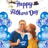 Bomiloho 16pcs Father's Day Party Bags Blue Happy Father's Day Gift Bag Paper Gift Bags for the Best Dad Theme Party Supplies Gift Goody Treat Candy Bags view 4