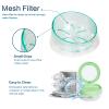Uouovo Denture case Retainer Case, Leak Proof Denture Cup, Denture Bath Case, Retainer Cleaning Box for Traveling, Partial Denture Case with Strainer & Mirror (Green) view 3