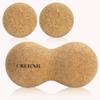CREHNIL Natural Cork Peanut Massage Ball Roller Trigger Point Myofascial Release Double Lacrosse Massage Set view 1