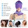 ComfiTECH Cold Cap and Neck Ice Pack Wrap Gel Combo, Care Package for Head and Cervical, Purple view 2