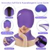 ComfiTECH Cold Cap and Neck Ice Pack Wrap Gel Combo, Care Package for Head and Cervical, Purple view 3