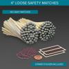 4" Gray Matches (100 Count, with Striking Stickers Included) | Decorative Unique & Fun for Your Home, Gifts, Accessories & Events | Premium Long Wood Safety Matches by Thankful Greetings view 2