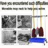 Broom and Mop Holder Put Wet Mops,Cleaning Supplies Organizer,Movable Floor Standing Cleaning Tool Rack,Garden Tool Rack,for Schools Hospitals Factories Hotels Restaurant view 2