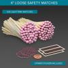 4" Light Pink Matches (100 Count, with Striking Stickers Included) | Decorative Unique & Fun for Your Home, Gifts, Accessories & Events | Premium Long Wood Safety Matches by Thankful Greetings view 2