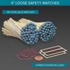 4" Steel Blue Matches (100 Count, with Striking Stickers Included) | Decorative Unique & Fun for Your Home, Gifts, Accessories & Events | Premium Long Wood Safety Matches by Thankful Greetings view 2