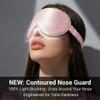 MATASSE 100% Mulberry Silk Sleep Mask 22 Momme Grade 6A - 3D Contoured Eye Mask for Sleeping, 14mm Deep Eye Cups, Total Blackout Blindfold for Women Men, Adjustable Strap, Side Sleeper (Pink) view 4
