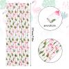Whaline 100Pcs Flamingo Straws Summer Flamingo Tropical Leaves Disposable Paper Straws Hawaii Theme Decorative Straw for Flamingo Pool Party Baby Shower Supplies Juices Shakes Cocktail Decoration view 2