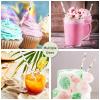 Whaline 100Pcs Flamingo Straws Summer Flamingo Tropical Leaves Disposable Paper Straws Hawaii Theme Decorative Straw for Flamingo Pool Party Baby Shower Supplies Juices Shakes Cocktail Decoration view 3