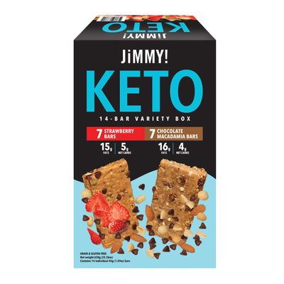 JiMMY! Be Lean, Bars with Benefits, Protein Bar, Variety Box, 14 Bars, 1.59 oz (45 g) Each