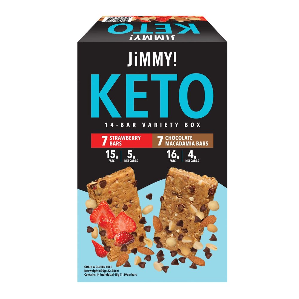 JiMMY! Be Lean, Bars with Benefits, Protein Bar, Variety Box, 14 Bars, 1.59 oz (45 g) Each
