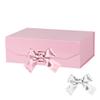 GoooodGift Pink Gift Box 10x7.3x3.5 Inches, Decorative Box with Ribbon, Empty Gift Box with Lid Magnetic Closure, Groomsman Box, Rectangle Collapsible Gift Boxes for Shirt (Pink) view 1