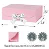 GoooodGift Pink Gift Box 10x7.3x3.5 Inches, Decorative Box with Ribbon, Empty Gift Box with Lid Magnetic Closure, Groomsman Box, Rectangle Collapsible Gift Boxes for Shirt (Pink) view 3