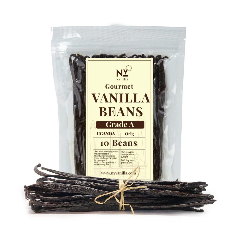 10 Vanilla Beans Grade A+, Premium Whole Vanilla Bean Pods For Making Extract and Baking, 6-8 Inches, Non GMO. by NYVanilla
