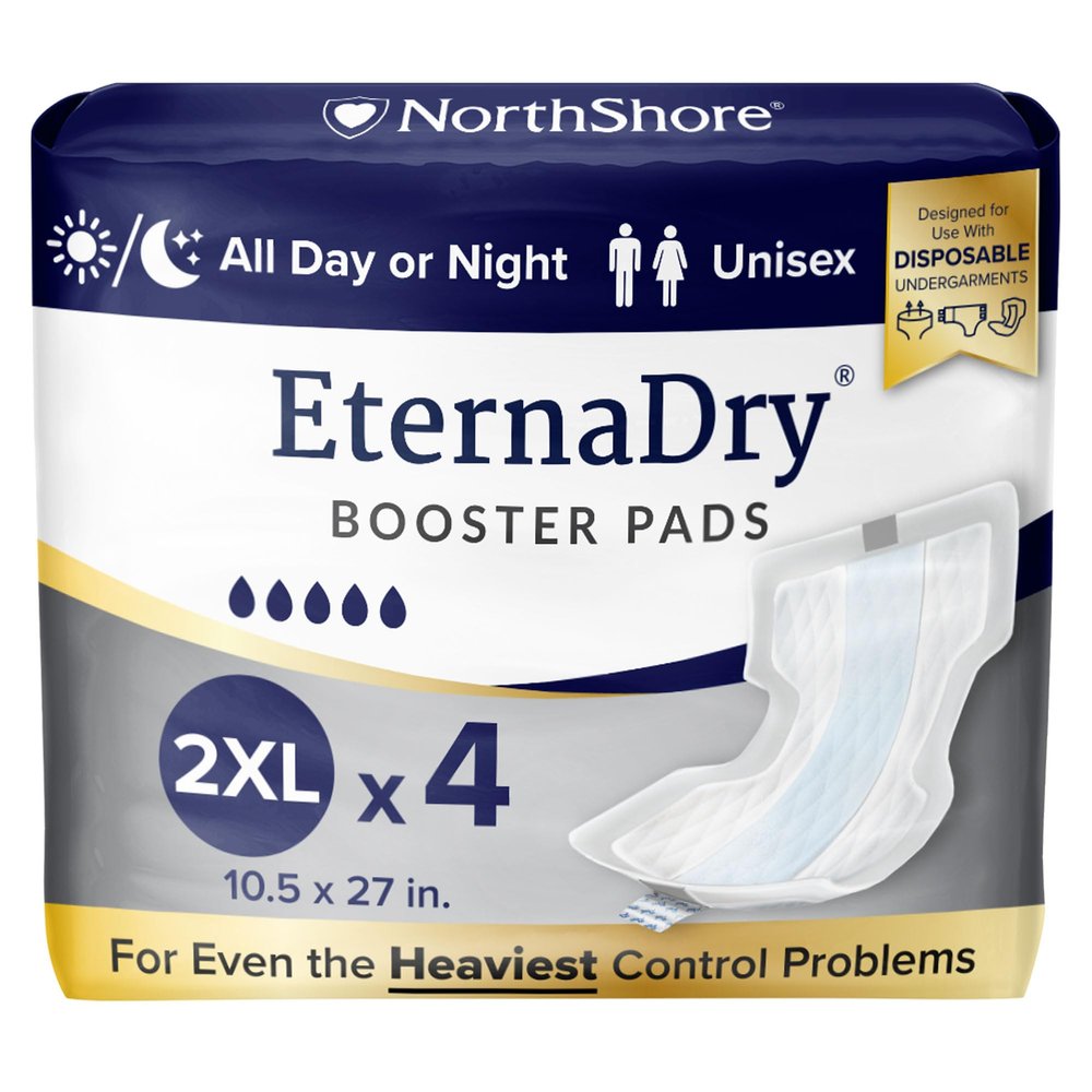 NorthShore EternaDry Booster Pads for Men and Women, 2X-Large, Starter Pack/4