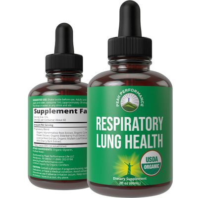 USDA Organic Lung Detox for Smokers and Non Smokers with 6 Top Ingredients. Mullein Leaf, Marshmallow Root, Calendula. Lungs Cleanse for Better Respiratory Health. Liquid Drops Tincture Supplement