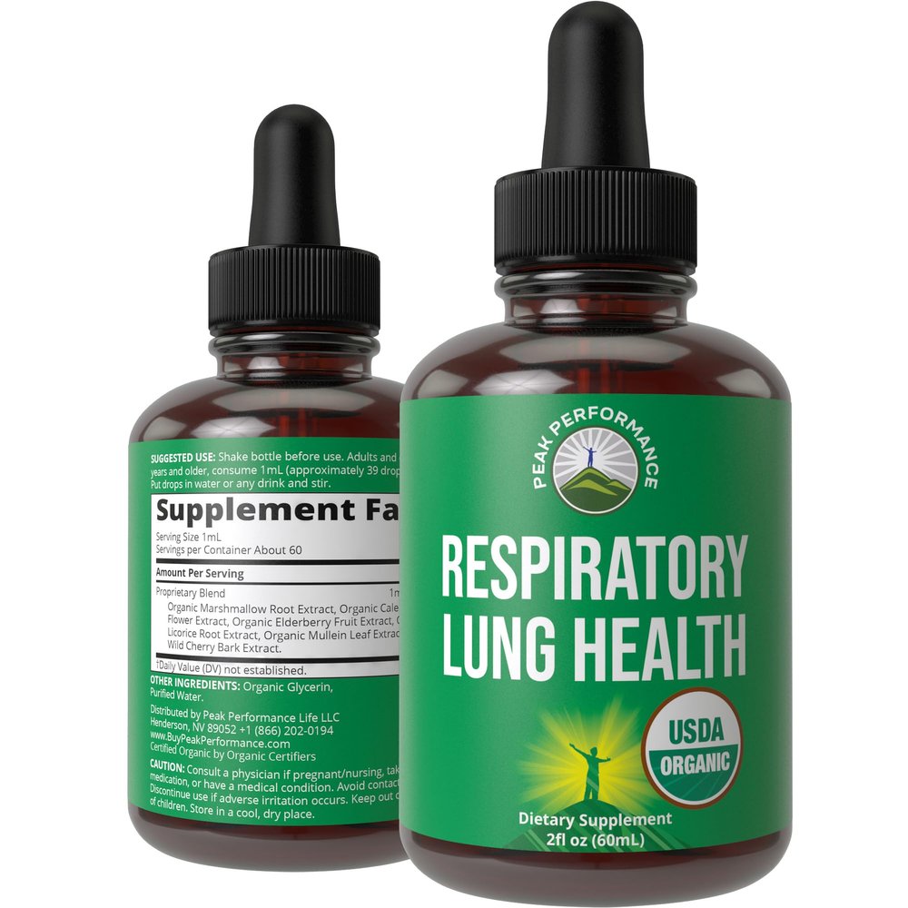 USDA Organic Lung Detox for Smokers and Non Smokers with 6 Top Ingredients. Mullein Leaf, Marshmallow Root, Calendula. Lungs Cleanse for Better Respiratory Health. Liquid Drops Tincture Supplement