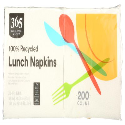 365 by Whole Foods Market 1-Ply Lunch Napkins, 200 CT