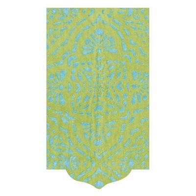 Caspari Annika Paper Linen Guest Towel Napkins in Green - 12 Per Package