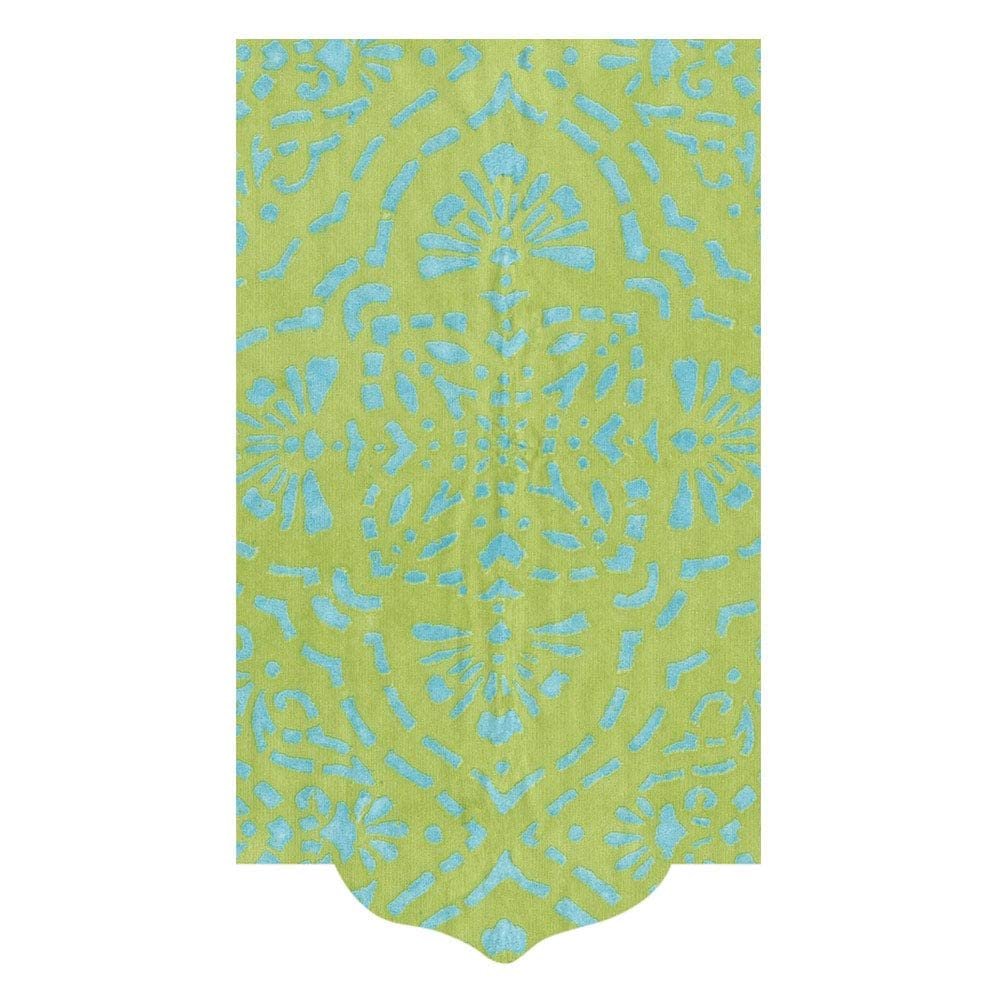 Caspari Annika Paper Linen Guest Towel Napkins in Green - 12 Per Package
