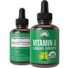 USDA Organic Vitamin A Liquid Drops Supplement. Vegan High Bioavailability for Eye, Skin + Bone Health. for Adults, Men, Women, Kids. Vit A Oil Retinyl Palmitate. Gluten Free, Zero Sugar. 100 Servings view 1