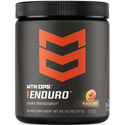 MTN OPS Enduro Nitric Oxide Stim Free Pre Workout | Magnesium Citrate, L Arginine & L Citrulline Caffeine Free Preworkout | 30 Serving Peach Zing