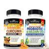 40 Billion CFU Daily Probiotic Supplement (1 Month Supply) Plus Turmeric Curcumin with Black Pepper Extract 1500mg Complex (1 Month Supply) view 1
