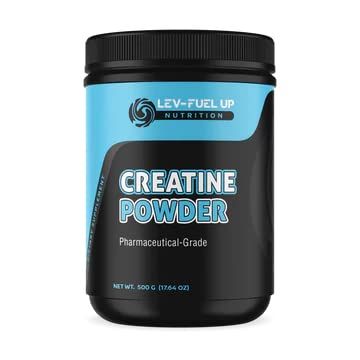 Lev-Fuel Up Creatine Monohydrate Powder 5g Micronized Creatine for Strength, Muscle Performance, Energy & Cognitive Support Pure, Unflavored, Vegan, No Additives, Gluten-Free