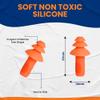 100 Pairs of Orange Reusable Ear Plugs - Individually Wrapped, Providing Ear Protection & Noise Reduction up to 25dB NRR - Bulk Silicone Ear Buds for Motorcycle, Gun Range, Shooting, Sleeping, Work view 4