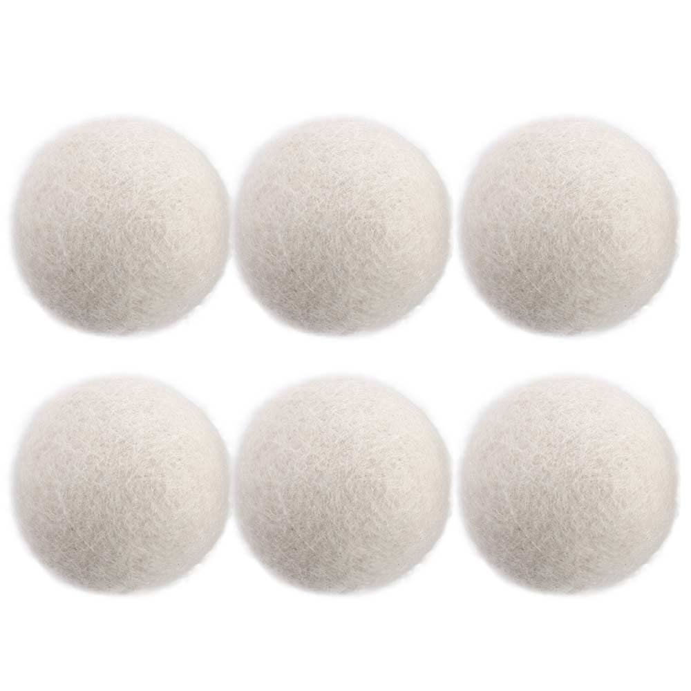 2/4/6pcs Reusable Wool Dryer Balls,Cute Pattern Laundry Washing Fleece Dry Kit Ball for Washing Machine Accessories(6 pcs-no Pattern)