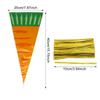 Honbay 100PCS Carrot Shaped Candy Bags, Disposable, Single-material (Plastic), Triangle Gift Bags with Twist Ties for Holiday, Birthday, Wedding Party Decor view 2