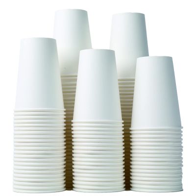Bsvce 8 oz Paper Cups, 300 Pack - Durable, Leak-Proof, Safe for Hot or Cold Beverages, Paper Coffee Cups, White