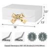 GoooodGift White Gift Box 10x7.3x3.5 Inches, Decorative Box with Ribbon, Empty Gift Box with Lid Magnetic Closure, Groomsman Box, Rectangle Collapsible Gift Boxes for Shirt (Matte White) view 3