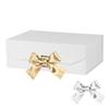 GoooodGift White Gift Box 10x7.3x3.5 Inches, Decorative Box with Ribbon, Empty Gift Box with Lid Magnetic Closure, Groomsman Box, Rectangle Collapsible Gift Boxes for Shirt (Glossy White) view 1