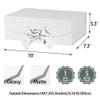 GoooodGift White Gift Box 10x7.3x3.5 Inches, Decorative Box with Ribbon, Empty Gift Box with Lid Magnetic Closure, Groomsman Box, Rectangle Collapsible Gift Boxes for Shirt (Glossy White) view 3