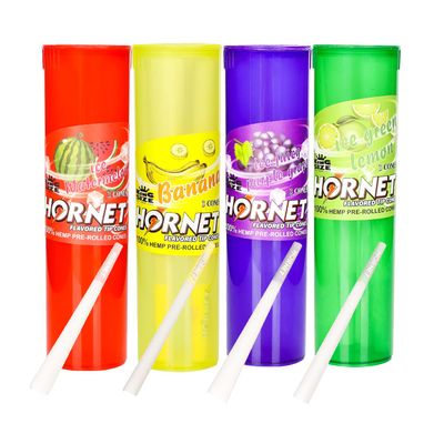HORNET Pre-Rolled Pop Cone, Mixed Flavors - Grape, Banana, Lemon, Watermelon, 4 Tubes of 3 Cones of King Size (110mm)