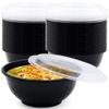POPMISOLER 150 Pcs Stackable Meal Prep Bowl Containers,36 OZ Food Takeout Bowls Reusable,Black Disposable With Lids,Microwavable Dishwasher Safe Leak Resistant for Noodle Soup,Salads&Ramen Bow (36oz) view 1