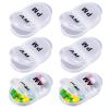 6 Pack Pill Organizer Pocket Small Case Holder Am Pm Pill Case Portable Two Compartment Round Travel 2 Times a Day for Vitamin Medication Supplement(Clear) view 1