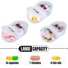 6 Pack Pill Organizer Pocket Small Case Holder Am Pm Pill Case Portable Two Compartment Round Travel 2 Times a Day for Vitamin Medication Supplement(Clear) view 3