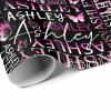 InterestPrint Personalized Name Gift Wrap Paper Custom Purple Butterfly Gradient Monogram Wrapping Paper Roll Fashion Birthday Gift for Boys Girls Kids Baby Shower Birthday Anniversary 58x23 3 Roll view 3